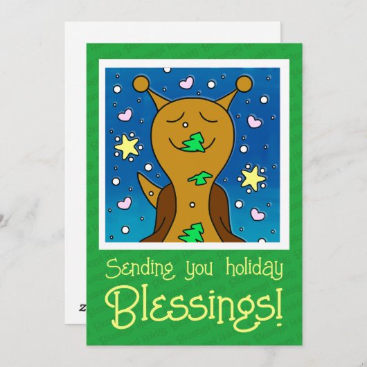 クリスマスクッキーを使ったかわいいカタツムリ | シーズンカード (正面/裏面)