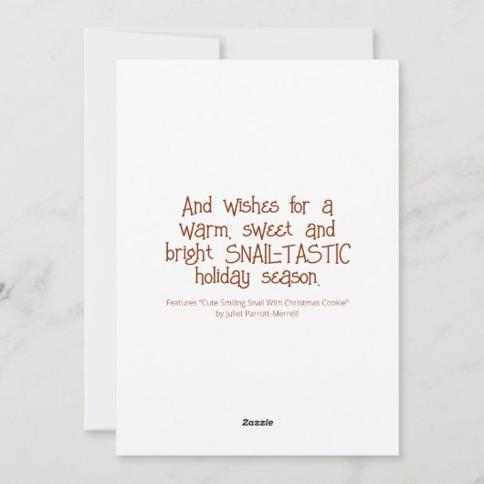 クリスマスクッキーを使ったかわいいカタツムリ | シーズンカード (裏面)