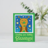 クリスマスクッキーを使ったかわいいカタツムリ | シーズンポストカード (スタンド正面)