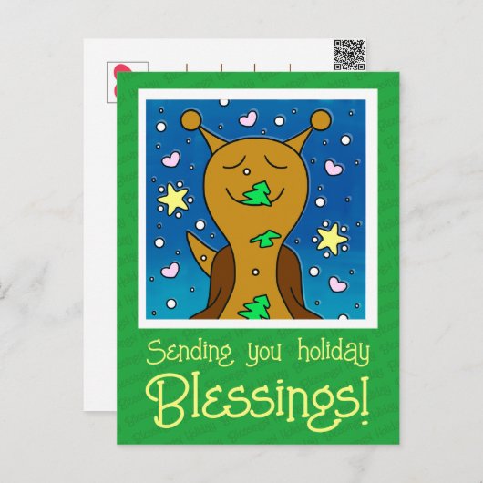 クリスマスクッキーを使ったかわいいカタツムリ | シーズンポストカード (正面/裏面)