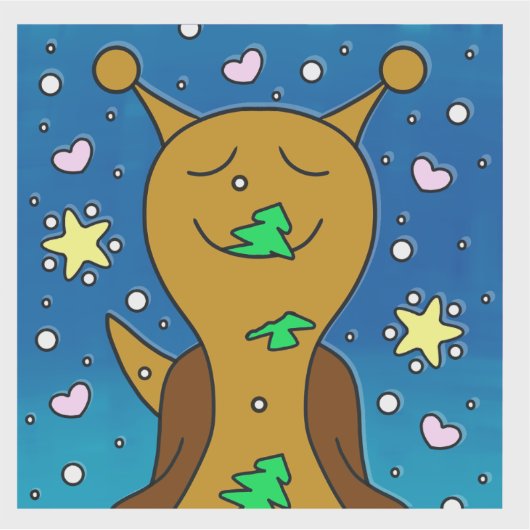 クリスマスクッキーを使ったかわいいカタツムリ | ビニル シール (正面)