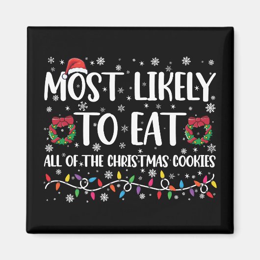 クリスマスクッキーを全部食べちゃうタイプ Xmas マグネット (正面)