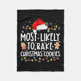 クリスマスクッキーを焼きそうになるおもしろいベーカーのクリスマス フリースブランケット