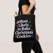 クリスマスクッキーを焼く可能性が最も高い家族 トートバッグ (クローズアップ)