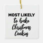クリスマスクッキーを焼く可能性が高い セラミックオーナメント (正面)