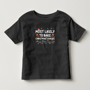 クリスマスクッキーを焼く確率が最も高い Xmasパン職人 トドラーTシャツ