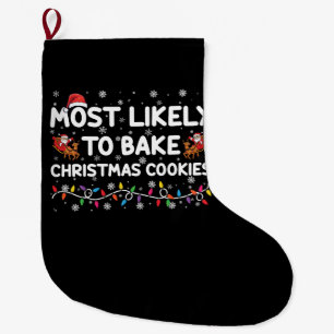 クリスマスクッキーを焼く確率が最も高い Xmasパン職人 ラージクリスマスストッキング