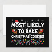 クリスマスクッキーを焼く確率が最も高い Xmas ベーカー 招待状 (正面/裏面)