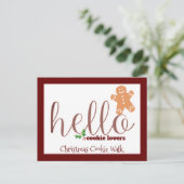 クリスマスクッキーウォーク招待状はがき ポストカード (スタンド正面)