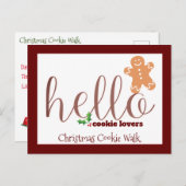 クリスマスクッキーウォーク招待状はがき ポストカード (正面/裏面)