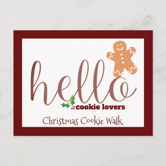 クリスマスクッキーウォーク招待状はがき ポストカード (正面)