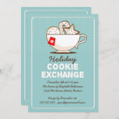 クリスマスクッキーエクスチェンジホリデーパーティー招待状 招待状 (正面/裏面)
