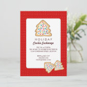 クリスマスクッキーエクスチェンジホリデーパーティ招待状 招待状 (スタンド正面)