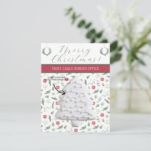 クリスマスクッキーカードパーソナライズされた、ギフトカード 招待状 (スタンド正面)
