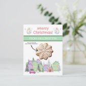 クリスマスクッキーカードパーソナライズされた、ギフトカード 招待状 (スタンド正面)