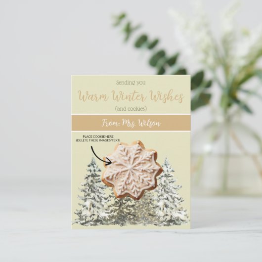 クリスマスクッキーカードパーソナライズされた、ギフトカード 招待状 (スタンド正面)