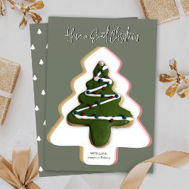 クリスマスクッキーカードモダンパイングリーンクリスマスツリー