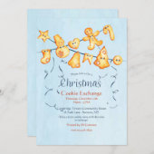 クリスマスクッキーガーランドクッキー交換 招待状 (正面/裏面)