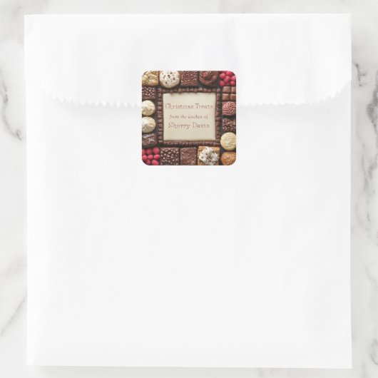 クリスマスクッキーキャンディブラウニーズカップケーキ スクエアシール (バッグ)