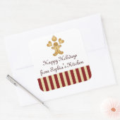 クリスマスクッキーキュートジンジャーブレッドマン自家製 スクエアシール (封筒)