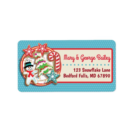 クリスマスクッキークリスマスカード住所 シール (正面)