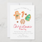 クリスマスクッキークリスマスパーティの招待状 招待状 (正面)