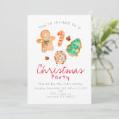 クリスマスクッキークリスマスパーティの招待状 招待状 (スタンド正面)