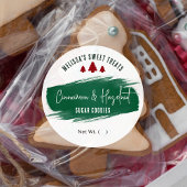 クリスマスクッキーグリーンウォーター色の休日ベーキング ラウンドシール