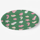 クリスマスクッキーグリーン紙プレート ペーパープレート (アングル)