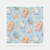 クリスマスクッキージンジャーブレッドマンブルーボーイ誕生日 スタンダードランチョンナプキン (正面)