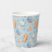 クリスマスクッキージンジャーブレッドマンブルーボーイ誕生日 紙コップ (正面)