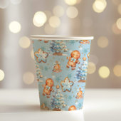 クリスマスクッキージンジャーブレッドマンブルーボーイ誕生日 紙コップ