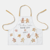クリスマスクッキージンジャーブレッドマンベイクオフ名 エプロン (正面)