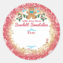 クリスマスクッキージンジャーブレッドマンベーキングベーカリー ラウンドシール