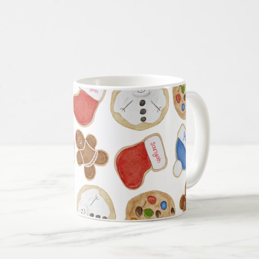 クリスマスクッキージンジャーブレッドレディ名前をカスタムする コーヒーマグカップ (正面右)