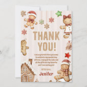 クリスマスクッキージンジャーブレッド誕生日 サンキューカード (正面)