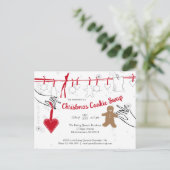 クリスマスクッキースワップパーティの招待状 ポストカード (スタンド正面)
