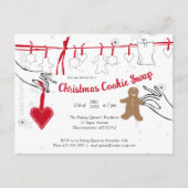 クリスマスクッキースワップパーティの招待状 ポストカード (正面)