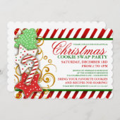 クリスマスクッキースワップパーティの招待状 招待状 (正面/裏面)