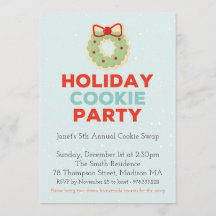 クリスマスクッキースワップパーティの招待状