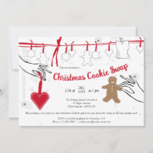 クリスマスクッキースワップパーティの招待状