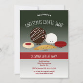 クリスマスクッキースワップパーティーホリデー招待状 招待状 (正面)