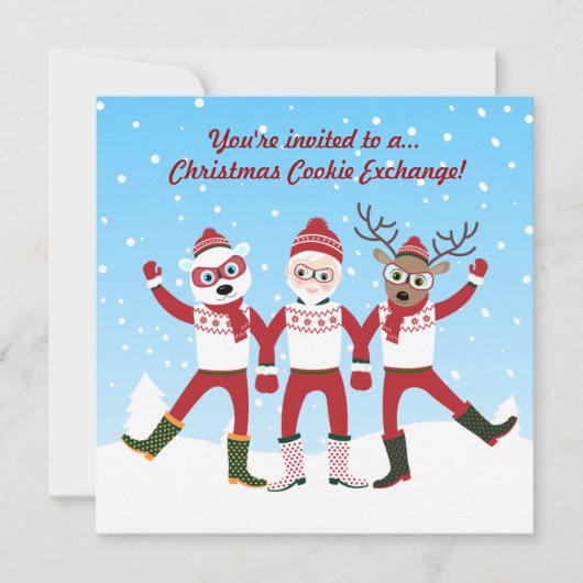 クリスマスクッキースワップパーティー招待状 招待状 (正面)