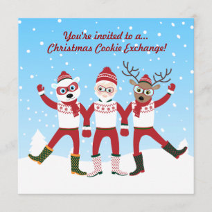 クリスマスクッキースワップパーティー招待状 招待状