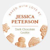 クリスマスクッキースワップベーキングジンジャーパン ラウンドシール (正面)