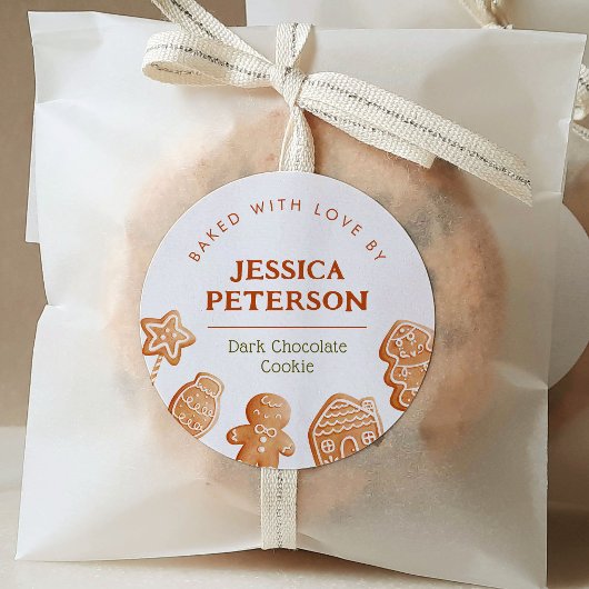 クリスマスクッキースワップベーキングジンジャーパン ラウンドシール