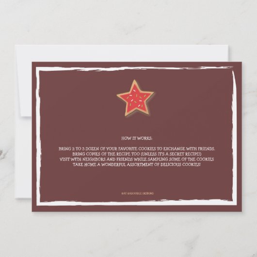 クリスマスクッキースワップホリデー招待状 招待状 (裏面)