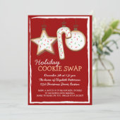 クリスマスクッキースワップホリデー招待状 招待状 (スタンド正面)