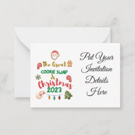クリスマスクッキースワップ2023招待状 ノートカード