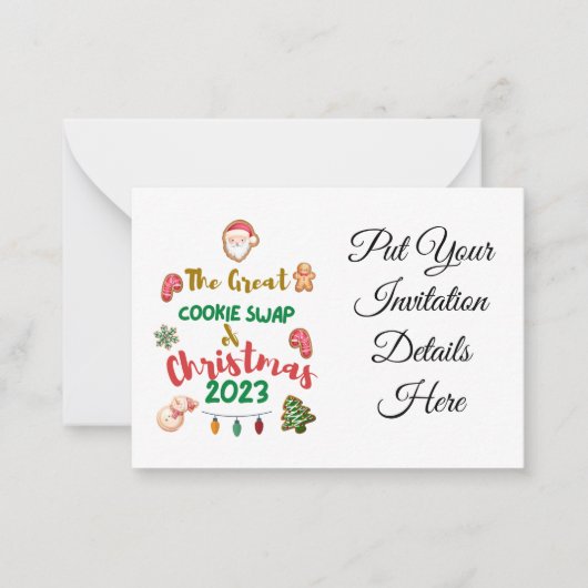 クリスマスクッキースワップ2023招待状 ノートカード (正面)